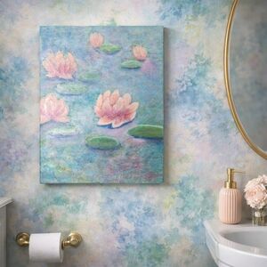 Elegant Water Lilies Canvas ORIGINAL PAINTING - 11"x14"